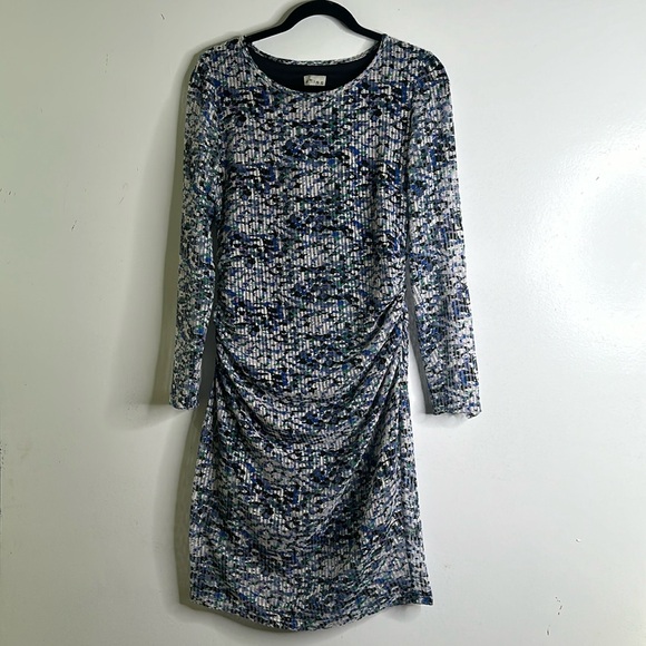 Reiss floral print multi color mash bodycon long sleeve mini dress size 8 Fariy - Picture 7 of 14